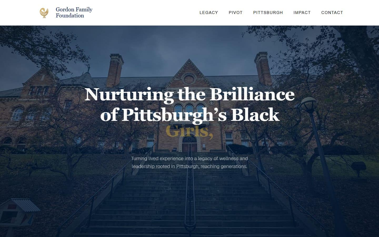 Screenshot 1 of Gordon Family Foundation, a website built by EJU Tech